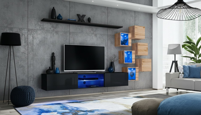 Wooden furniture modern wall unit designer living room furniture TV stand wall cabinet