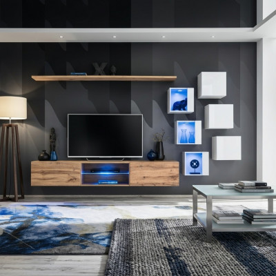 Living room furniture sideboard wood furniture luxury set unit complete wall cabinet