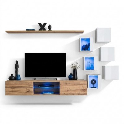 Living room furniture sideboard wood furniture luxury set unit complete wall cabinet