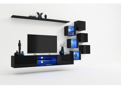 TV stand wall unit sideboard luxury set modern designer shelves complete