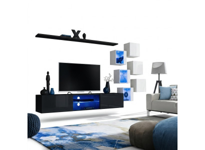 Modern complete wall unit wall shelves luxury designer set living room furniture