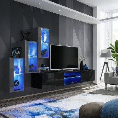 Living room wall unit wooden wall cabinet sideboard TV stand luxury suite