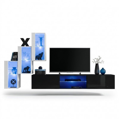 Living Room Wall Luxury Furniture Complete Set Designer Modern Arrangement 3x Wall Cabinet
