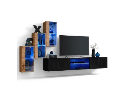 Living room furniture New wall unit 210 cm 3x wall cabinet setup luxury wall shelves