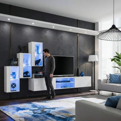 Luxury wall unit new living room set 210 cm furnishings wall shelves modern