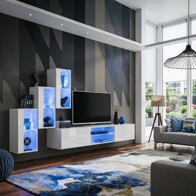 Luxury wall unit new living room set 210 cm furnishings wall shelves modern