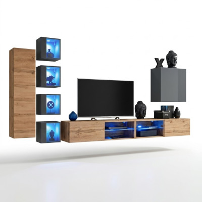 Set living room wall unit 320 cm wall cabinet TV stand modern sideboard living room furniture