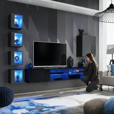 Living room furniture New wall unit 320cm 6x hanging cabinet furniture luxury wall shelf