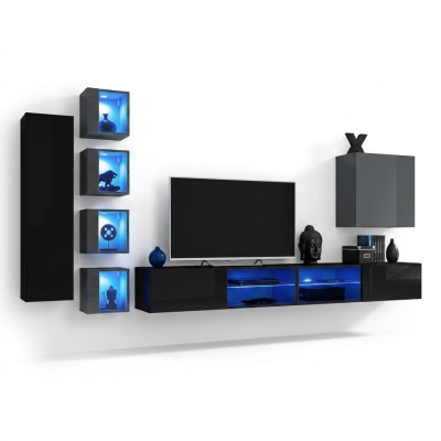 Living room furniture New wall unit 320cm 6x hanging cabinet furniture luxury wall shelf