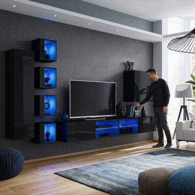 Furniture wall unit complete wooden furniture modern designer set wall cabinet furnishings