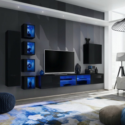 Furniture wall unit complete wooden furniture modern designer set wall cabinet furnishings