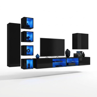 Furniture wall unit complete wooden furniture modern designer set wall cabinet furnishings
