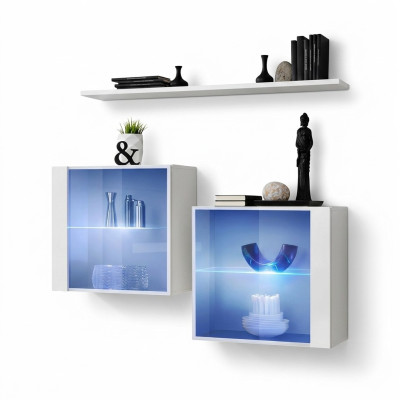 Living wall new modern furnishing wall cabinet shelf white complete furniture living room