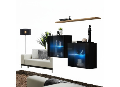Designer furniture black luxury wall cabinet living room furniture wall shelf
