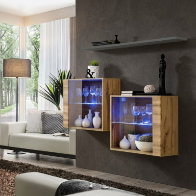 Modern designer wall unit living room wall cabinets brown furniture luxury