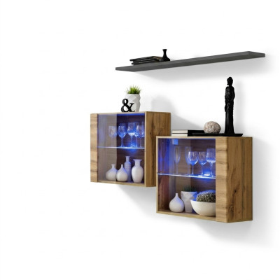 Modern designer wall unit living room wall cabinets brown furniture luxury