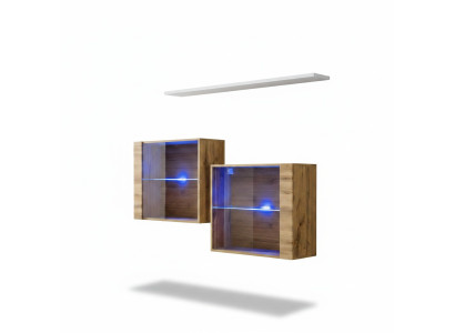Brown Suite 3-piece Living Room Wall Luxury Living Room Set Wooden Wall Shelf Furniture New