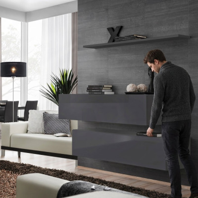 Modern wall unit furniture luxury designer complete set 3-piece living room furniture
