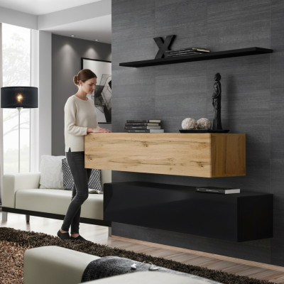 Living room furniture luxury living wall 130 cm designer suite set 3-piece wall cabinet