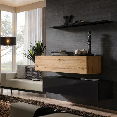 Living room furniture luxury living wall 130 cm designer suite set 3-piece wall cabinet