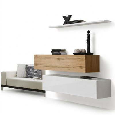 Living room wall unit 130 cm designer 2x cabinet set furniture wood living room