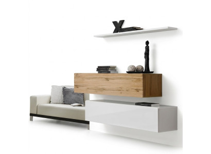Living room wall unit 130 cm designer 2x cabinet set furniture wood living room