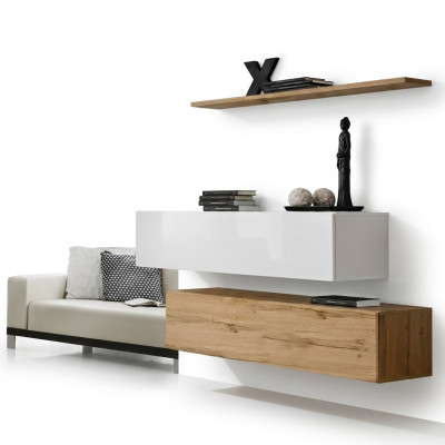 Designer furnishings Braun 2x wall cabinet wooden furniture luxury set living room furniture