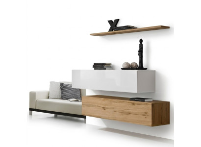 Designer furnishings Braun 2x wall cabinet wooden furniture luxury set living room furniture