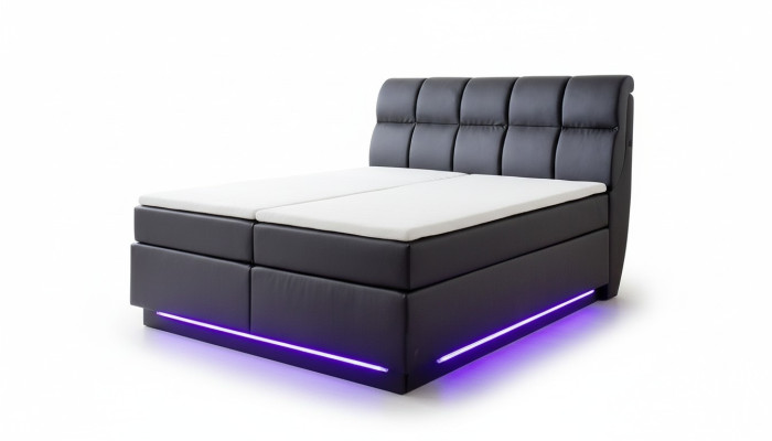 Upholstered bed bed upholstered furniture designer double luxury design 180x200cm faux leather