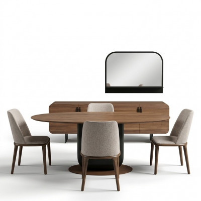 Dining room complete set dining table chairs dining room set dining group wood table 5-piece set