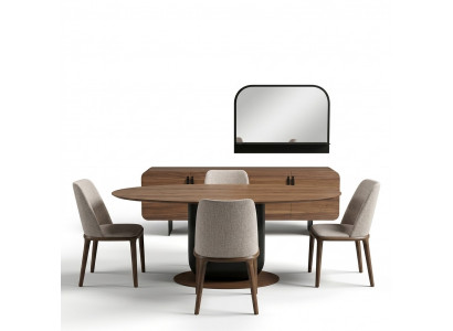 Dining room complete set dining table chairs dining room set dining group wood table 5-piece set
