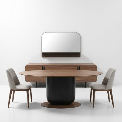 Dining room set 6-piece dining table chairs dining group sideboard cabinet furniture