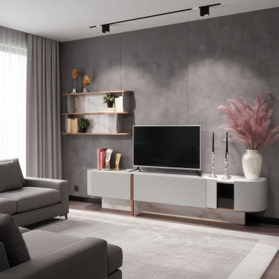 Living Room Set Luxury Wall Unit TV Stand Sideboard New Wall Shelf