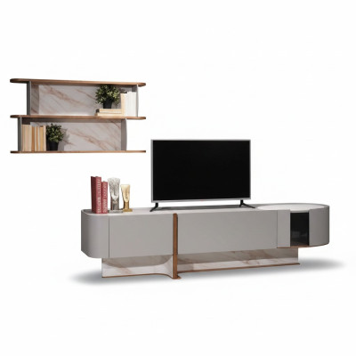 Living Room Set Luxury Wall Unit TV Stand Sideboard New Wall Shelf