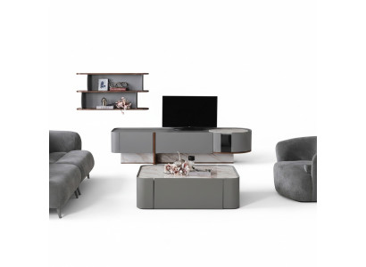 Living room wall unit set wood furnishings luxury living room TV stand design wall shelf