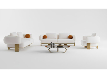 Sofa set 2x three-seater seat cushion couch set 3-piece design sofa new living room