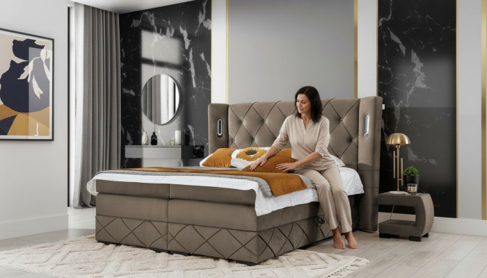 2x Nightstands Bedroom Complete 3-piece Luxury Bed Modern Furniture Wood