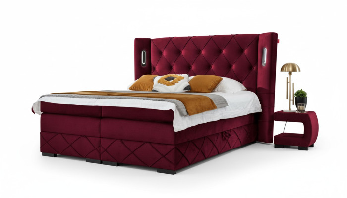 Design bedroom set 6-piece complete bed nightstand wood modern upholstered bed