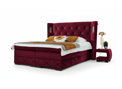 Design bedroom set 6-piece complete bed nightstand wood modern upholstered bed