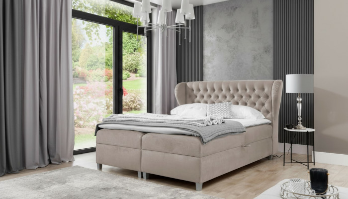 Luxury double bed Chesterfield bedroom furnishings upholstered bed modern furniture