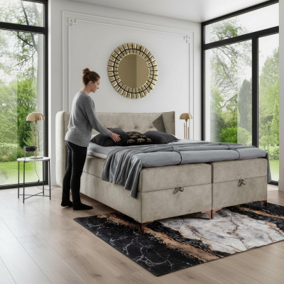Bedroom furniture upholstered bed luxury box spring bed double design furniture