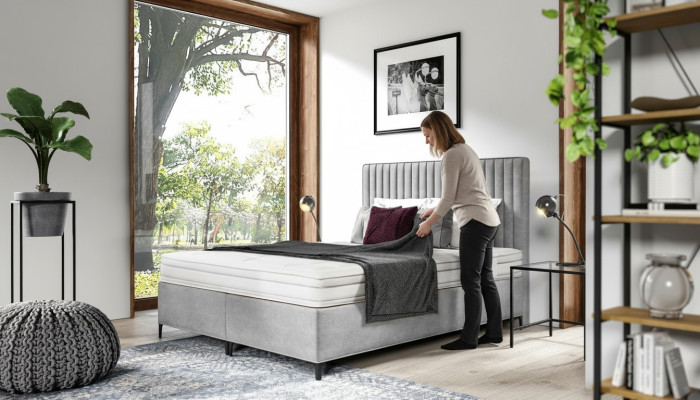 Upholstered bed bedroom bed luxury new design modern wood furniture textile