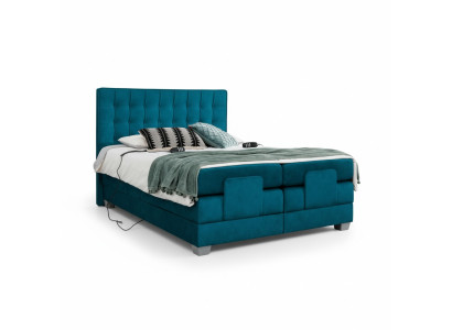 Bedroom bed upholstered bed modern blue double bed design textile luxury