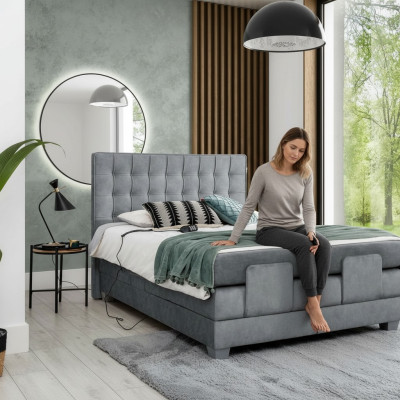 Modern gray bed double bed 160x200cm bedroom design modern decor