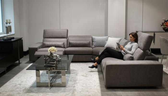 L-shaped sofa modern corner sofa living room set furnishing design coffee table
