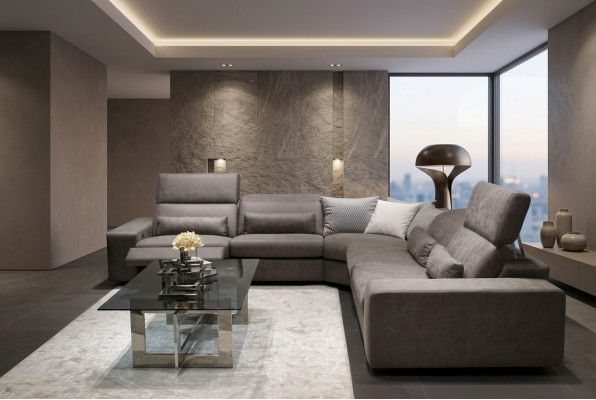 L-shaped sofa modern corner sofa living room set furnishing design coffee table