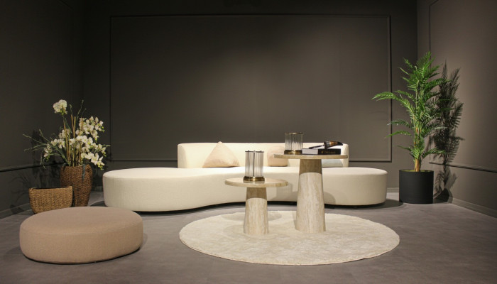 Living room set sofa four-seater couch design coffee table stool textile furniture
