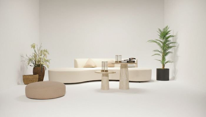 Living room set sofa four-seater couch design coffee table stool textile furniture