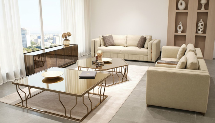Living room set sofa two-seater modern sofa three-seater upholstered furniture coffee table