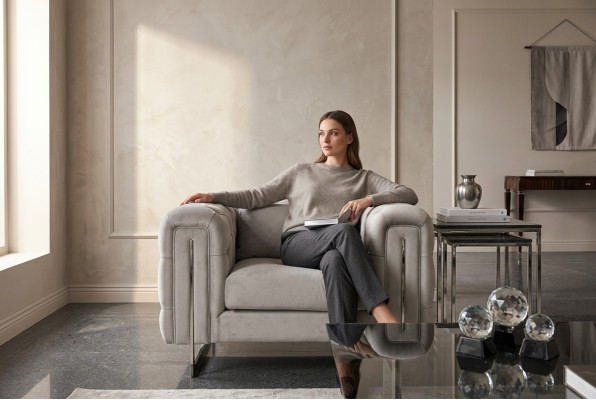 Modern armchair living room Chesterfield furniture upholstery furnishings textile